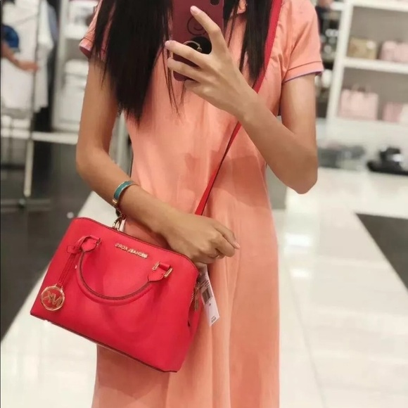 Michael kors savannah small satchel leather red - Picture 2 of 8